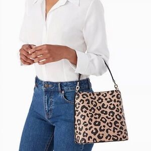 Kate Spade Darcy Graphic Leopard Small Bucket Bag Crossbody